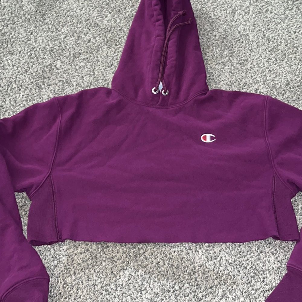 Champion - Crop Hoodie - Purple - XS